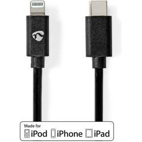 Lightning Kabel | USB 2.0 | Apple Lightning 8-Pins | USB-C Male | 480 Mbps | Vernikkeld | 1.00 m | Lightning Kabel | USB 2.0 | Apple Lightning 8-Pins | USB-C Male | 480 Mbps | Vernikkeld | 1.00 m |