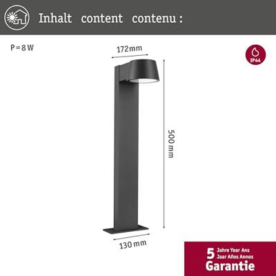 Paulmann 94715 Capea 2200K Wegverlichting LED 6 W Zwart
