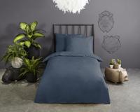 Good Morning Dekbedovertrek "uni dessin" - Blauw - (240x200/220 cm) - Katoen - thumbnail