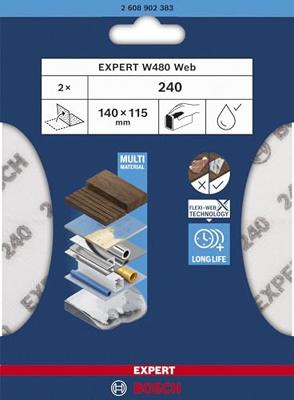Bosch Accessories 2608902383 2608902383 Schuurblad Korrelgrootte (num) 240 (l x b) 140 mm x 115 mm 2 stuk(s)