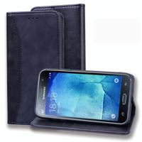 Voor Samsung Galaxy J710 Business Stitching Horizontale Flip Lederen case met Double Folding & Bracket & Card Slots & Photo Frame & Wallet(Zwart) - thumbnail