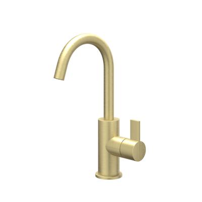 Wastafelkraan IVY Pact Draaibare Uitloop Coldstart Geborsteld Mat Goud PVD IVY