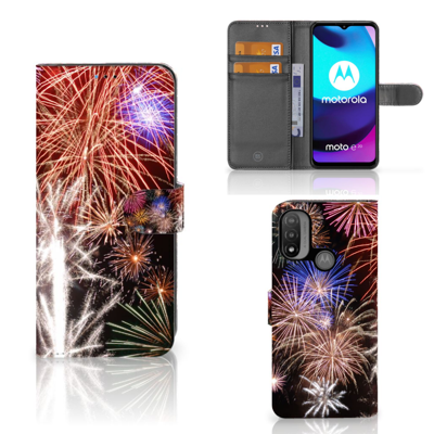 Motorola Moto E20 | E30 | E40 | Wallet Case | met Pasjes | Vuurwerk