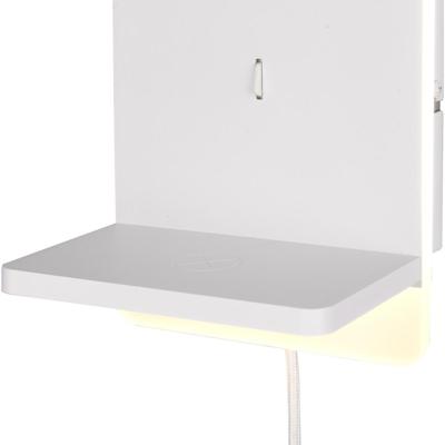 Dimbare LED Wandlamp met Laadstation - Warm Wit 3000K - Mat Wit Metaal