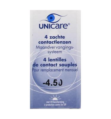 Unicare Maandlenzen -4.50 4 Stuks Unicare Maandlenzen -4.50 4 Stuks