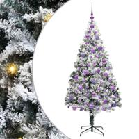 Kunstkerstboom met 300 LED Wit 180 cm PVC en Staal en Kunststof - thumbnail