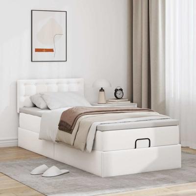 Ottoman bed met matrassen en LED's 90x200cm kunstleer