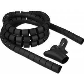 Delock 18837 spiraalslang met intrekgereedschap 2,5 m x 25 mm zwart