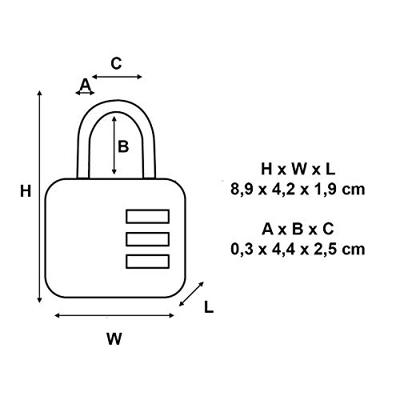 Masterlock Hangslot met adreslabel 42mm - 4671EURDCOL 4671EURDCOL - thumbnail