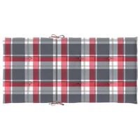 VidaXL Tuinstoelkussens 6 st 100x50x3 cm oxford stof ruitpatroon rood - thumbnail