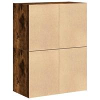 Kasten met 2 lades 2 st 60x31x40 cm bewerkt hout gerookt eiken - thumbnail