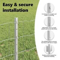 VidaXL Hek met paal zilver 0,4 x 50 m staal - thumbnail