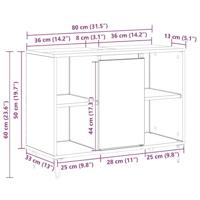 Badkamerkast met plank Oud hout 80 x 33 x 60 cm Bewerkt hout - thumbnail