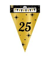 Classy Vlaggenlijn 25 Jaar Zwart/Goud (10m) - thumbnail