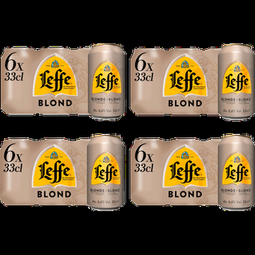 Leffe Blond Belgisch Abdijbier Blik 4 x 6 x 330ML bij Jumbo