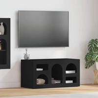 TV-kast Zwart 80 x 35 x 40 cm Bewerkt hout - thumbnail