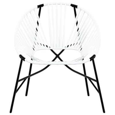 Tuinstoelenset 3-delig poly rattan zwart en wit