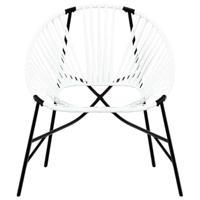 Tuinstoelenset 3-delig poly rattan zwart en wit - thumbnail