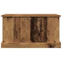Opbergbox 70x40x38 cm bewerkt hout oud houtkleurig - thumbnail
