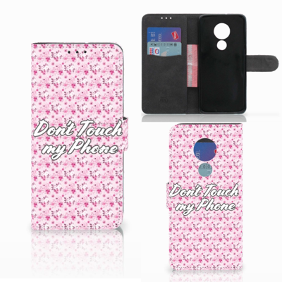 Motorola Moto G7 Power Portemonnee Hoesje Flowers Pink DTMP Motorola Moto G7 Power Portemonnee Hoesje Flowers Pink DTMP