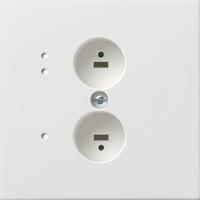 Gira F100 stereoluidsprekercontactdoos zuiverwit glanzend - thumbnail