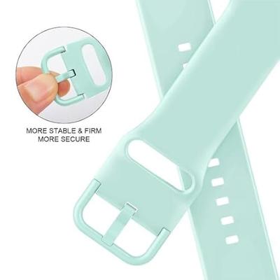 Soft siliconen bandje met gespsluiting - Mint groen - Geschikt voor Apple Watch 44mm / 45mm / 46mm / 49mm