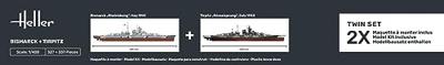Heller 55078 STARTER KIT Bismarck + Tirpitz TWINSET Bouwpakket Schaal 1:400