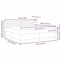Boxspringbed met donkergrijs fluwelen matras 80x200 cm - thumbnail
