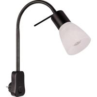 Stekkerlamp met Schakelaar - Trion Fukara - E14 Fitting - 4.9W - Warm Wit 3000K - Mat Zwart - Metaal - thumbnail