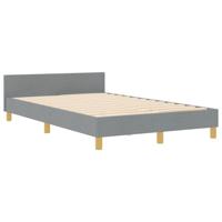 Bedframe met hoofdeinde Lichtgrijs 120 x 200 cm Stof - thumbnail