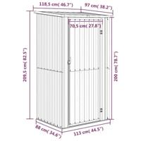 VidaXL Tuinschuur 118,5x97x209,5 cm gegalvaniseerd staal antraciet - thumbnail