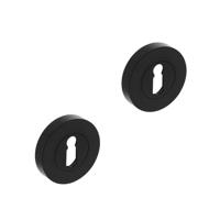 Intersteel Rozetten met sleutelgat 53x8mm mat zwart - thumbnail