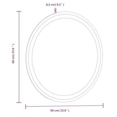 VidaXL Badkamerspiegel led rond 60 cm
