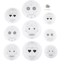 Creativ Company Mobielen met motief, d 12+15+18 cm, 300 gr, wit, 3 set/ 1 doos - thumbnail