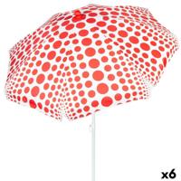 Strandparasol Aktive Rood 200 x 205 x 200 cm (6 Stuks) - thumbnail