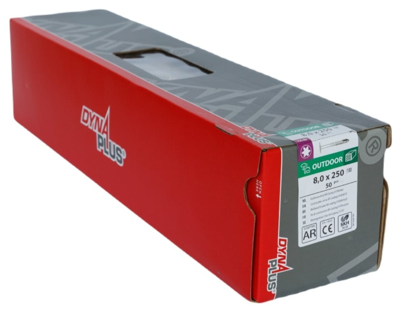 Dynaplus Houtbouwschroef Ar-Bronze Tellerkop deeldraad +Snijpunt Torx TX40 8.0X250/100 | 50 stuks - 0286.08.63651