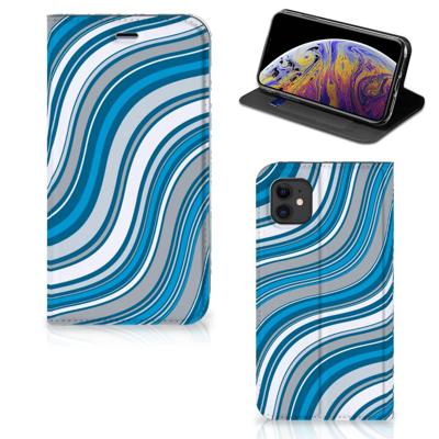Apple iPhone 11 | Hoesje met Magneet | Waves Blue Apple iPhone 11 | Hoesje met Magneet | Waves Blue