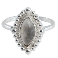 Edelsteen Ring Bergkristal - 925 Zilver (Maat 17) - thumbnail