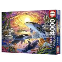 Puzzel Educa Orcas y Lobos 4000 Onderdelen - thumbnail