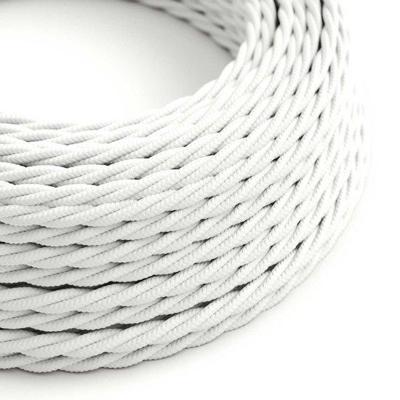 Strijkijzersnoer Wit (gevlochten) - viscose | 10cm | Creative-Cables | Creative-Cables | Creative-Cables | Creative-Cables