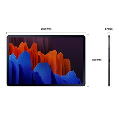 Samsung Galaxy Tab S7+, Android tablet met pen, 5G, WiFi, 3 camera's, grote 10.090 mAh batterij, 12,4 inch super AMOLED-display, 256 GB/8 GB RAM, tablet in zwart