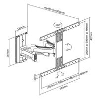 My Wall H 29 L TV-beugel Kantelbaar 94,0 cm (37) - 203,2 cm (80) Kantelbaar, Draaibaar - thumbnail