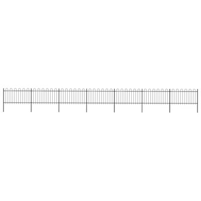 Tuinhek met ronde bovenkant 11,9x1 m staal zwart