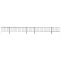 Tuinhek met ronde bovenkant 11,9x1 m staal zwart - thumbnail