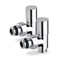 Aansluitset Zijaansluiting Radiator Plieger Valvola Haaks Chroom - thumbnail