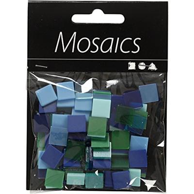 Creativ Company Mini mozaiek, afm 10x10 mm, dikte 2 mm, blauw/groen harmonie, 25 gr/ 1 doos
