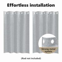 VidaXL Voile gordijn 2 pcs donkergrijs 140 x 140 cm polyester - thumbnail