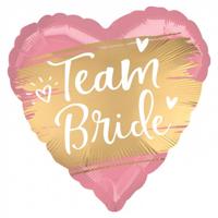 Folieballon Team Bride Roze/Goud (43cm) - thumbnail