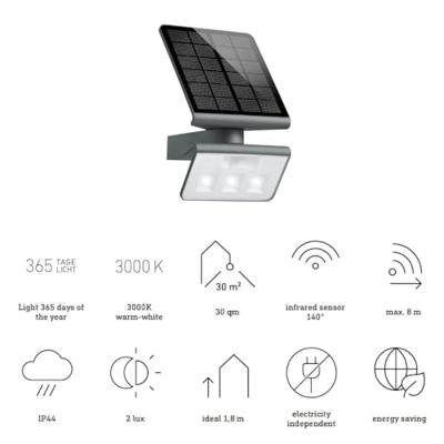 Steinel AUSSENLEUCHTE XSOLAR L-S ONE ANT 081973 Wandspot op zonne-energie LED Zonder 1.2 W Antraciet-grijs - thumbnail