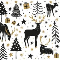 Duni 3-laags tissue servet magic winter 33x33cm wit 20 stuks - thumbnail